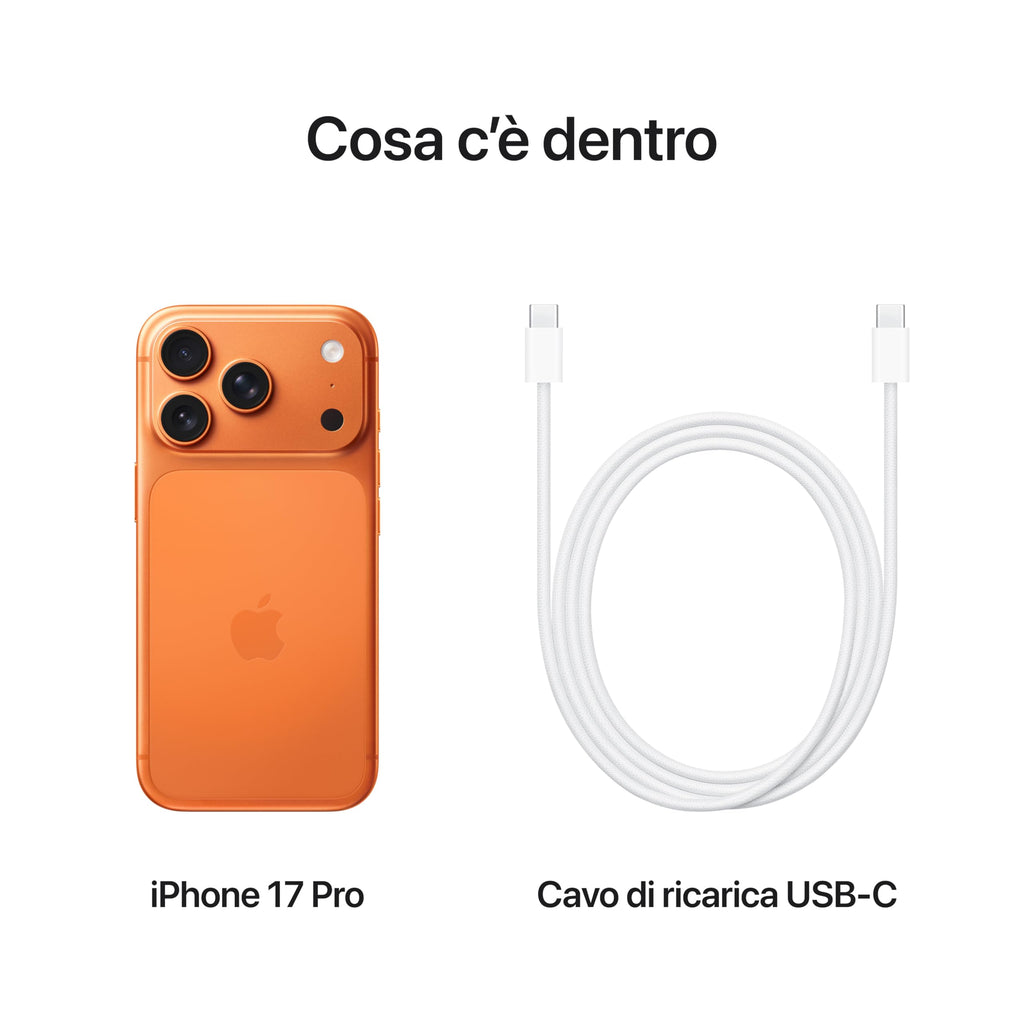 Apple iPhone 17 Pro 256 GB: display 6,3", ProMotion fino a 120Hz, chip A19 Pro, autonomia senza precedenti, sistema di fotocamere Pro Fusion con fotocamera frontale Center Stage; Blu profondo