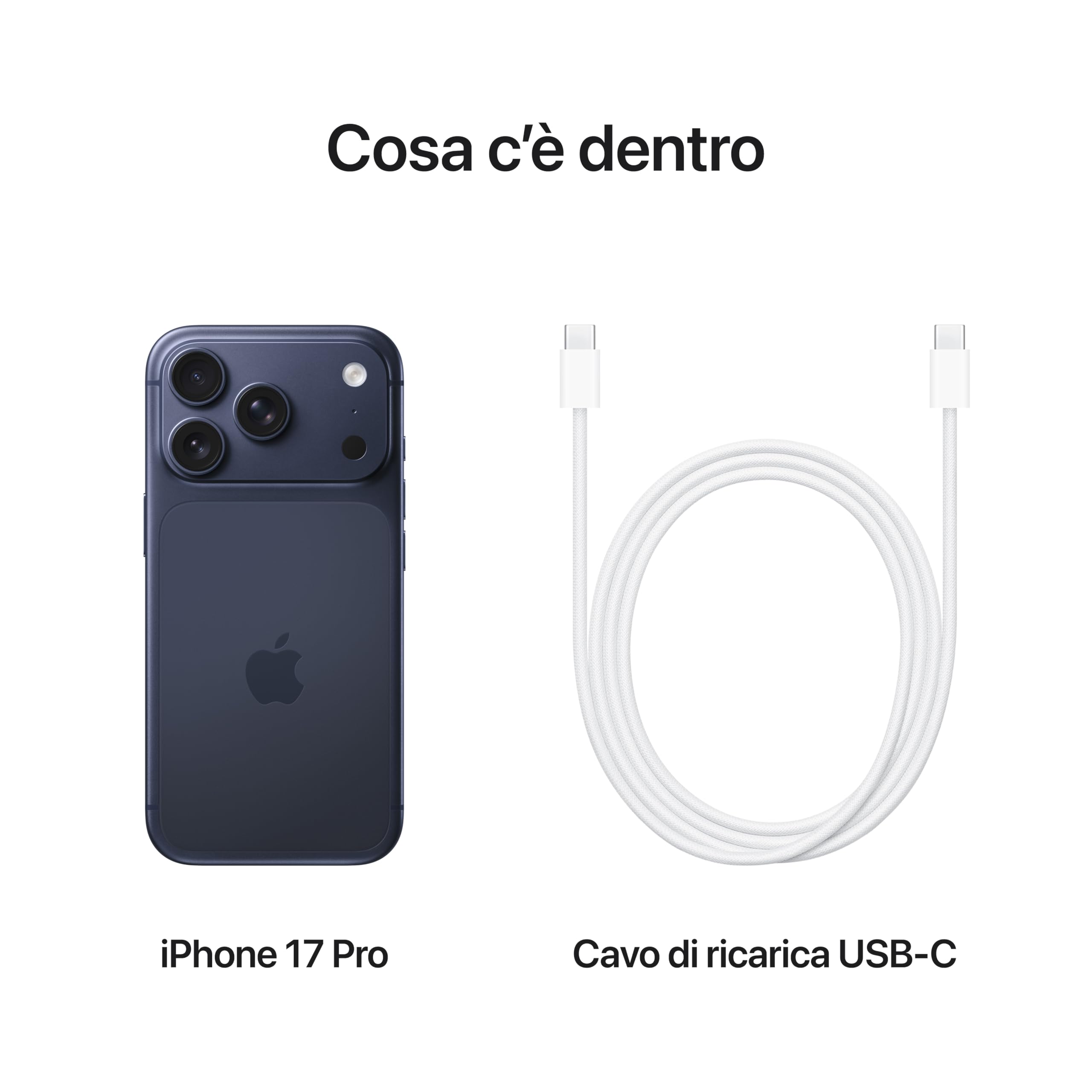 Apple iPhone 17 Pro 256 GB: display 6,3", ProMotion fino a 120Hz, chip A19 Pro, autonomia senza precedenti, sistema di fotocamere Pro Fusion con fotocamera frontale Center Stage; Blu profondo