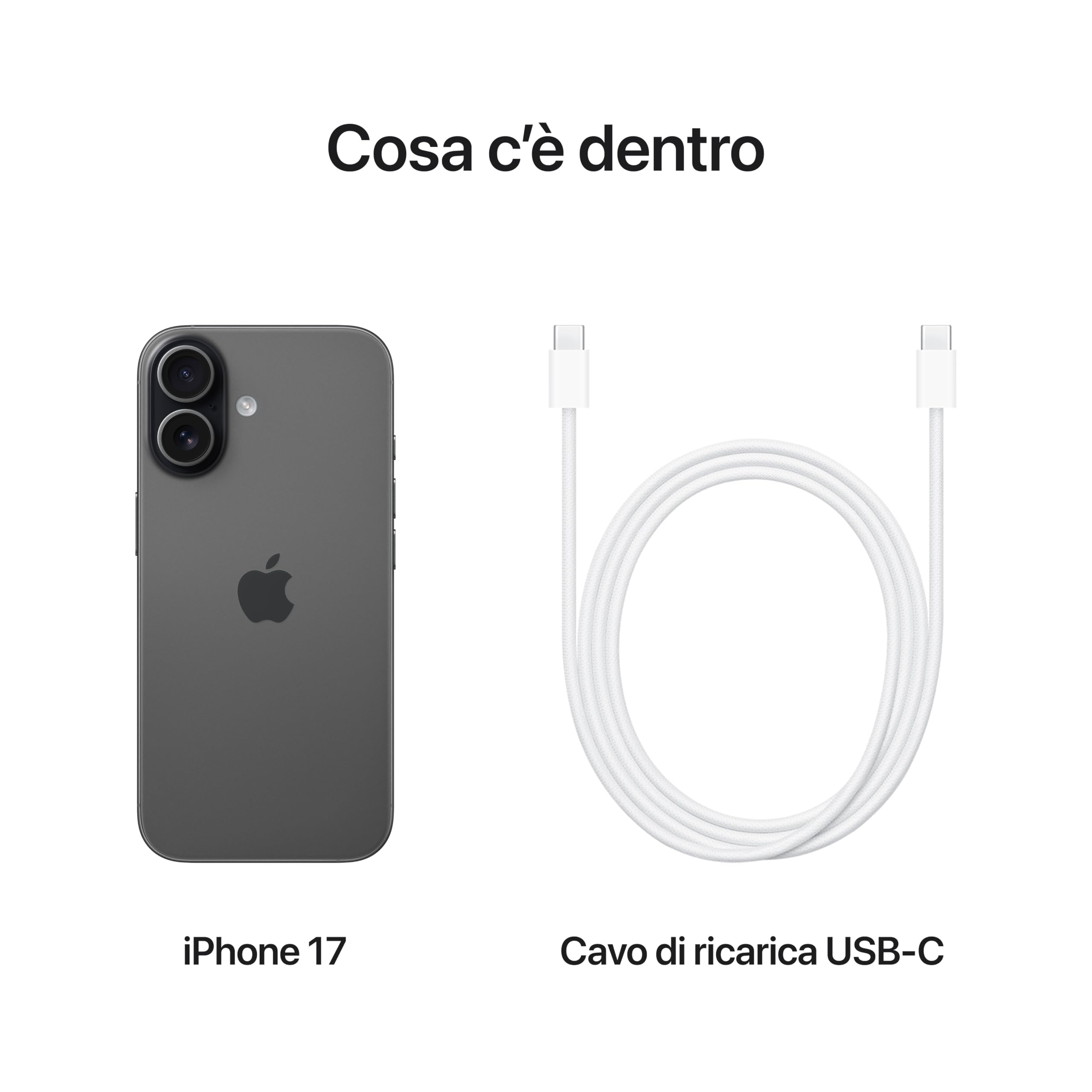 Apple iPhone 17 256 GB: display 6,3" con ProMotion, chip A19, fotocamera frontale Center Stage per selfie di gruppo più facili, più resistenza ai graffi, un giorno intero di batteria; Lavanda