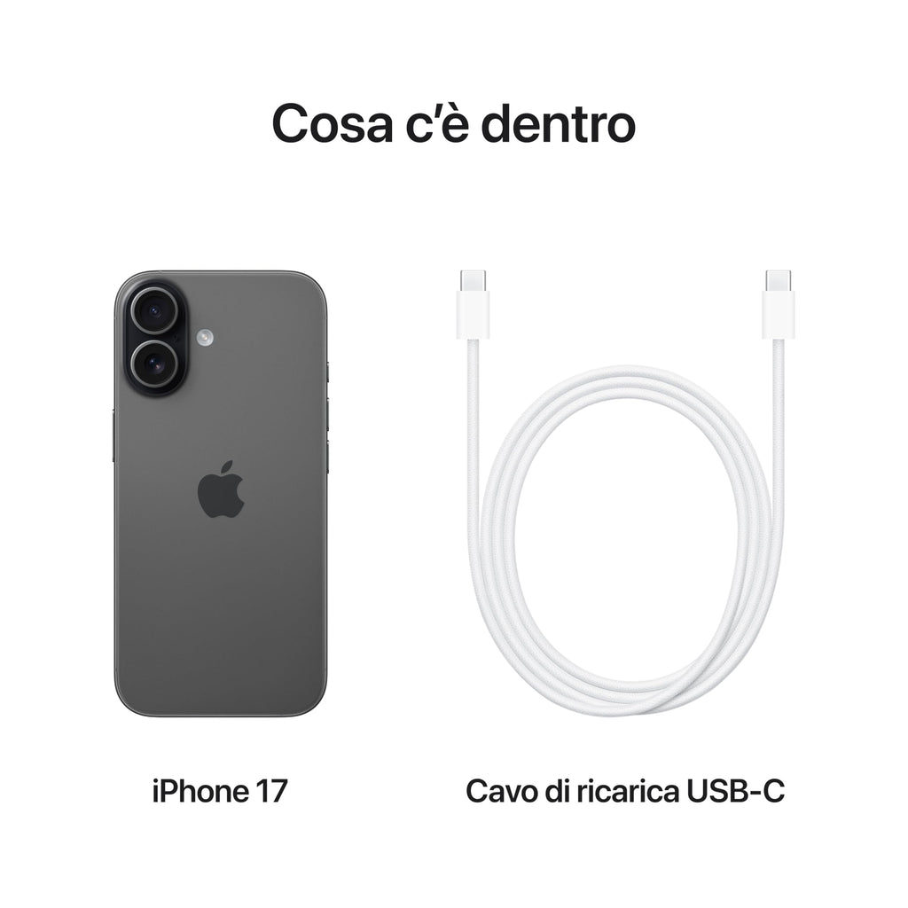 Apple iPhone 17 256 GB: display 6,3" con ProMotion, chip A19, fotocamera frontale Center Stage per selfie di gruppo più facili, più resistenza ai graffi, un giorno intero di batteria; Lavanda